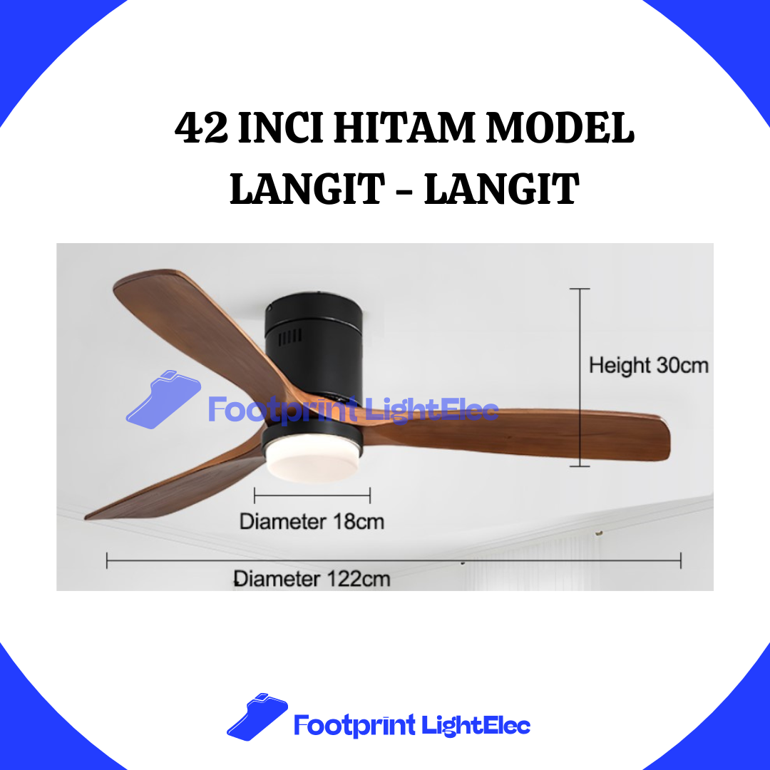 Lampu 42 inci Hitam Model Langit-langit