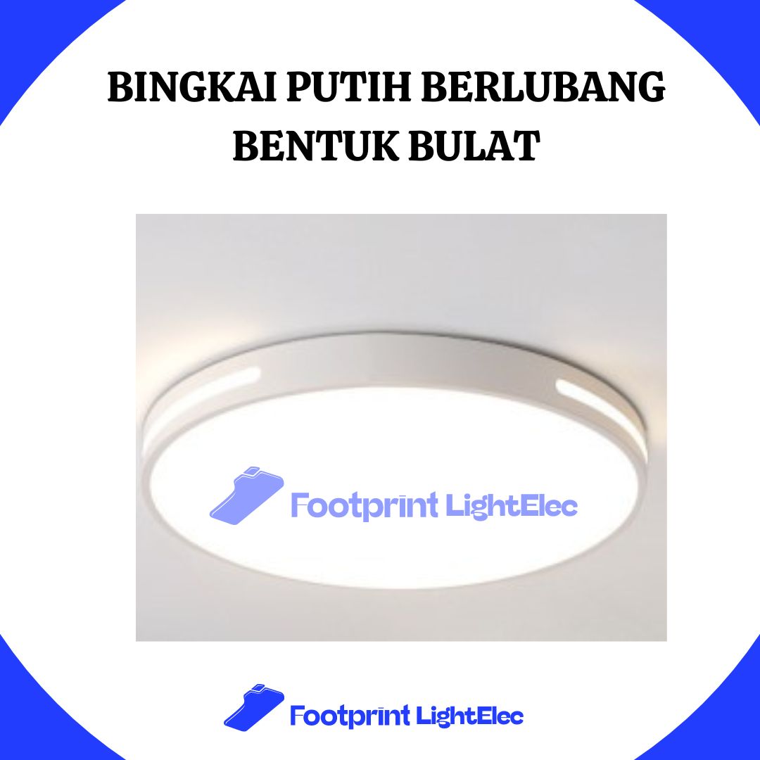 Lampu Bingkai Putih Berlubang Bentuk Bulat 23cm Lensa 12W