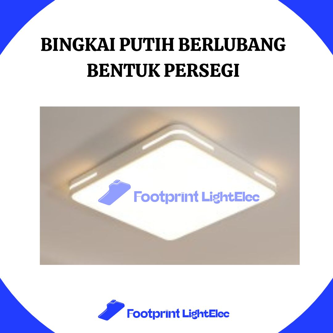 Lampu Bingkai Putih Berlubang Bentuk Persegi 50cm Lensa 36W dengan Remote