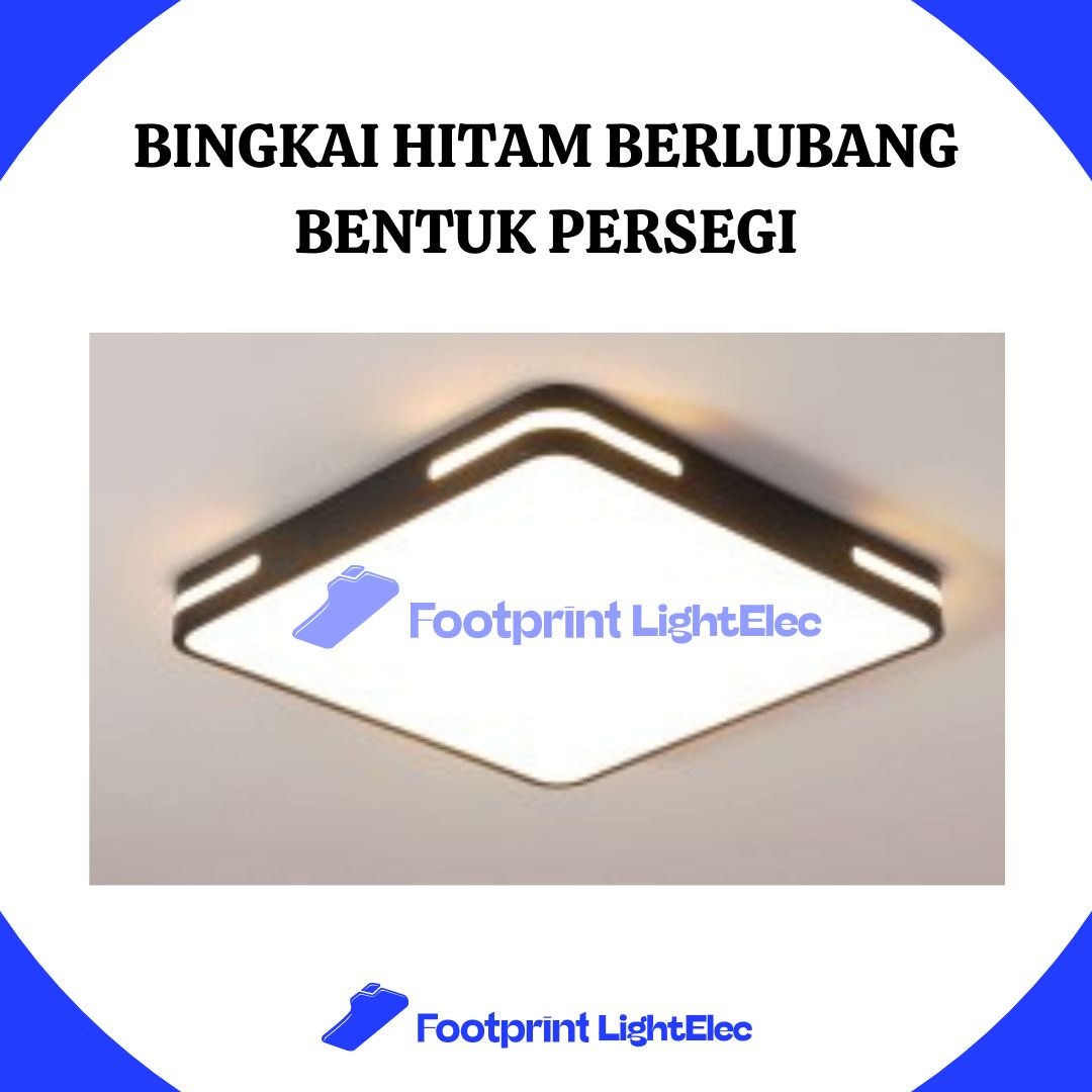 Lampu Bingkai Hitam Berlubang Bentuk Persegi 50cm Lensa 36W dengan Remote