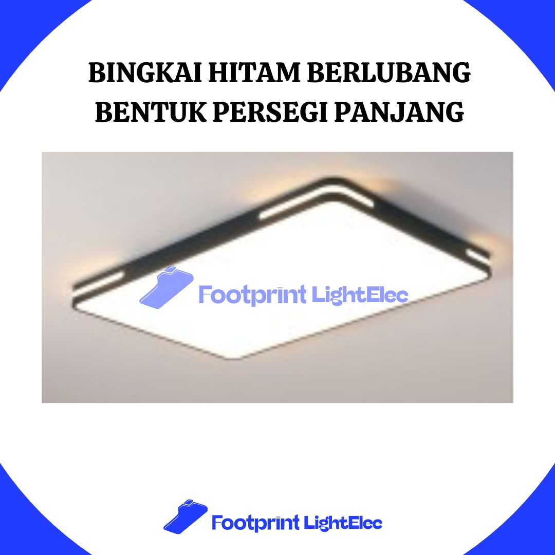 Lampu Bingkai Hitam Berlubang Bentuk Persegi Panjang 90*60cm Lensa 96W dengan Remote